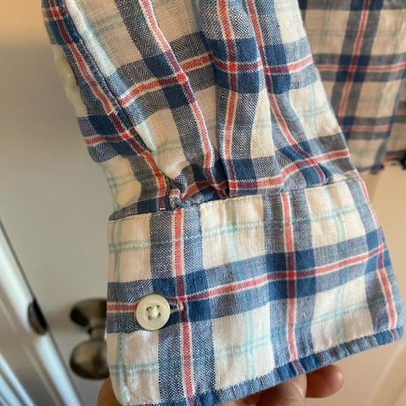 Plaid Faherty Linen Button Up - Picture 7 of 7